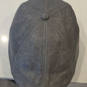 Gray Leather Cap